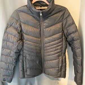 Women's Gray Lightweight Packable Puffer Jacket